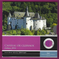 LUXEMBURG 2016 - 5 Euro “Castelul Clervaux”Ag. 925/Niobium -Proof/folder/16,6 gr