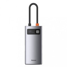 DOCKING Station Baseus Metal Gleam,conectare PC USB-C, USB 3.0x1|USB 2.0x1|USB Type C x 1 PD 100W 5V/9V/ 4.5V/20V 5A (Max) | HDMI x 1/4K/30Hz,gri &quot;CAH