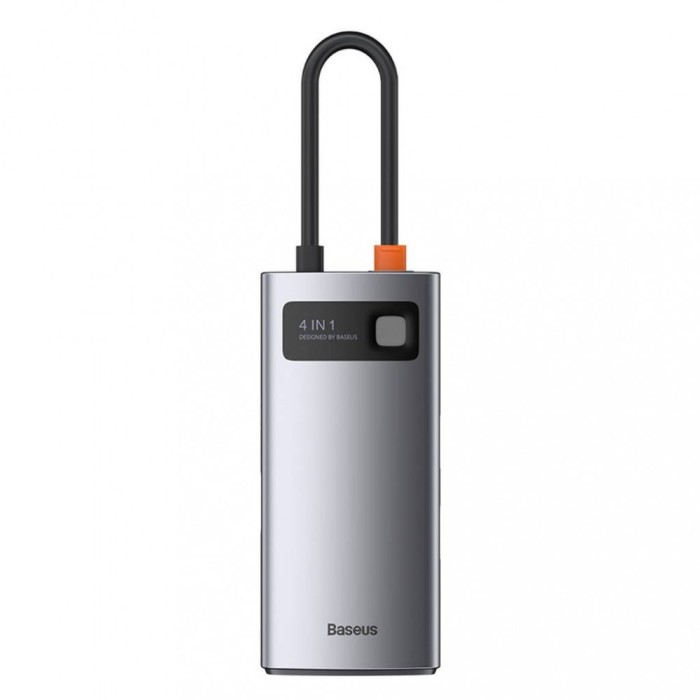DOCKING Station Baseus Metal Gleam,conectare PC USB-C, USB 3.0x1|USB 2.0x1|USB Type C x 1 PD 100W 5V/9V/ 4.5V/20V 5A (Max) | HDMI x 1/4K/30Hz,gri &quot;CAH
