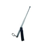 Baston telescopic din otel, 62 cm, 4 sectiuni, argintiu, husa piele