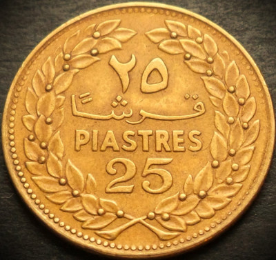 Moneda exotica 25 PIASTRES - LIBAN, anul 1972 * cod 1782 = excelenta foto