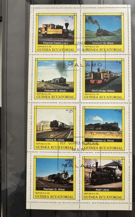 1977. Guineea Ecuatorială. Trenuri