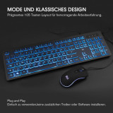 Set tastatură și mouse pentru gaming Rii cu cablu, iluminare din spate