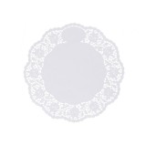 Set 100 de hartie dantelata alba pentru platouri, rotunde, 20cm