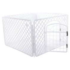 Tarc pentru animale de companie, Artool, plastic, pliabil, alb, 90x90x60 cm