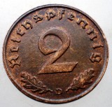 2.656 GERMANIA WWII 2 REICHSPFENNIG 1939 D XF