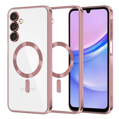 Husa MagSafe pentru Samsung Galaxy A15 5G A156 / A15 A155, Techsuit, Luxury Crystal, Roz foto