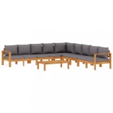 Set de canapele gradina cu perne, 6 piese, lemn masiv acacia