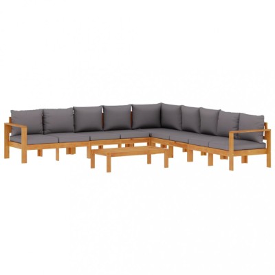 Set de canapele gradina cu perne, 6 piese, lemn masiv acacia foto