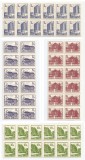 |Romania, LP 1257/1991, Hoteluri si cabane (uzuale I), blocuri de 12 timbre, MNH