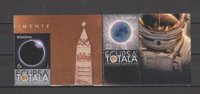 ROMANIA 2024 ASTRONOMIE EVENIMENTE ECLIPSA Serie 2 val. LP.2461 MNH**