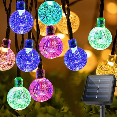 Instalatie Craciun Solara MRG M1142, 5m, Multicolor, Globuri de Cristal C1142 foto