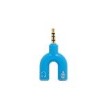 Adaptor splitter jack audio de 3,5 mm Microfon si casti-Culoare Albastru