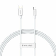 CABLU alimentare si date Baseus Superior (SUPERVOOC), pt. smartphone, USB la USB Type-C , 65W, 1m, alb &amp;quot;CAYS000902&amp;quot; (timbru verde 0.18 lei) - 69321726 foto