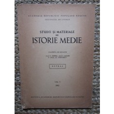 STUDII SI MATERIALE DE ISTORIE MEDIE AUTOGRAF SI DEDICATIE P. P. PANAITESCU