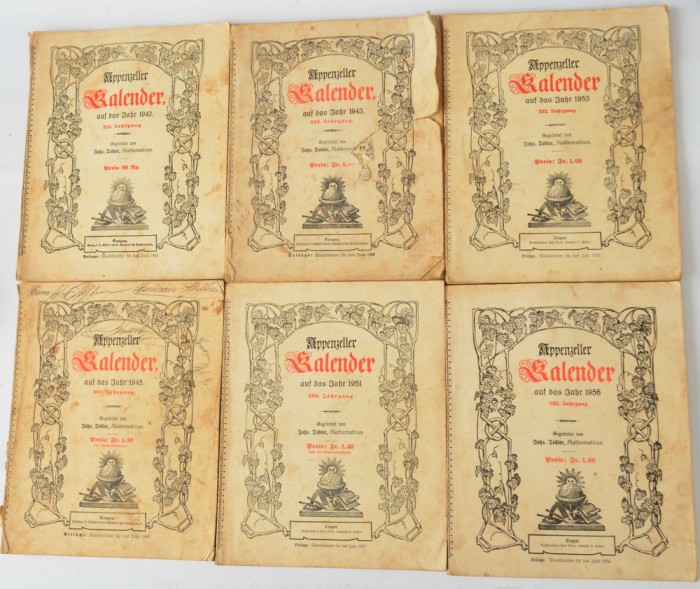 Lot calendare astrologice vechi in limba germana 1942 - 1953