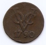 Indiile de Est Olandeze Dubbele Duit 1790 - (Utrecht) Cupru, 25.6 mm KM-118