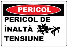 Placuta pericol de inalta tensiune foto