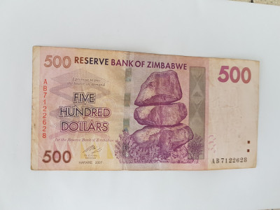 Zimbabwe 500 Dollars 2007 foto