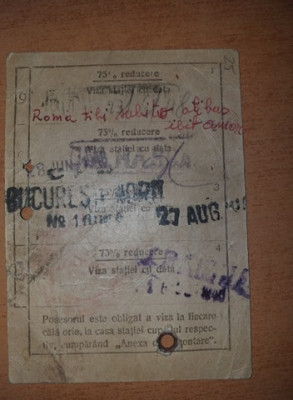 AMS - CARTE DE IDENTITATE PT. 4 CALATORII CU 75% REDUCERE LA TREN DE PERS. 1948 foto