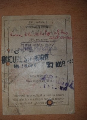 AMS - CARTE DE IDENTITATE PT. 4 CALATORII CU 75% REDUCERE LA TREN DE PERS. 1948 foto