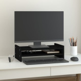 Suport pentru monitor, negru, 50x27x15 cm, lemn masiv de pin GartenMobel Dekor, vidaXL