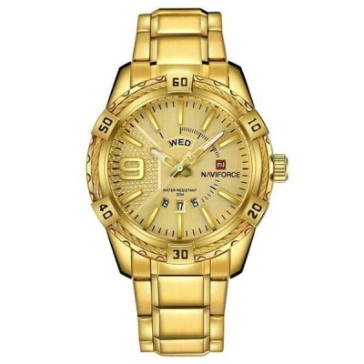 Ceas barbatesc Naviforce Auriu Quartz Otel Data Analog foto