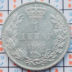 Serbia 1 Dinar 1912 argint - Petar I - km 25 - A030