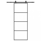 Ușă glisantă cu set feronerie, 76x205 cm, sticlă ESG/aluminiu