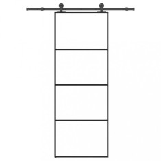 vidaXL Ușă glisantă cu set feronerie, 76x205 cm, sticlă ESG/aluminiu