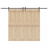 VidaXL Set feronerie pentru uși glisante, negru, 305 cm, oțel
