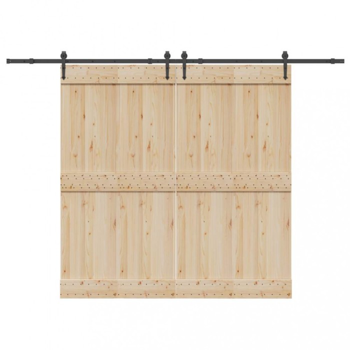 vidaXL Set feronerie pentru uși glisante, negru, 305 cm, oțel