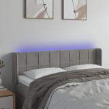 VidaXL Tăblie de pat cu LED, gri deschis, 147x16x78/88 cm, catifea 3123284