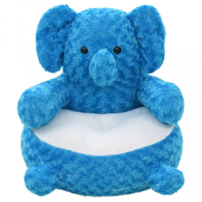 vidaXL Elefant de jucărie, albastru, pluș foto