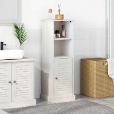 vidaXL Dulap de Baie VIGO Alb 37 x 34 x 110 cm Lemn masiv de pin