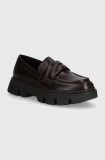 Geox mocasini de piele D VILDE femei, culoarea maro, cu platforma, D46UAC 00043 C6024