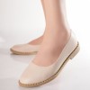 Balerini Dama Bej Piele Ecologica Roi - Confort &amp; Eleganta, Varf Rotund, Talpa 2cm, Marimea 35