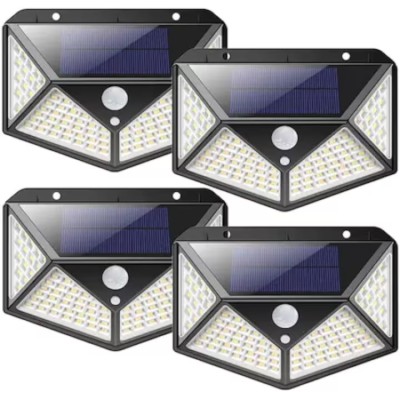 Set 4 Lampi Solare pentru Exterior, Model Nou, Ultima Generatie, Rezistente la Apa, Super Perfomante, 100 Led-uri foto
