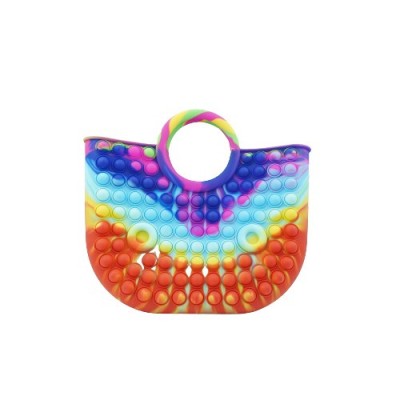 Jucarie Antistres din silicon Flippy, Pop It Now And Flip It, Geanta mare, 28 cm, Multicolor, Model 6 foto