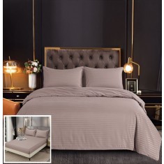 Lenjerie Damasc Portugalia Dx021, Damasc, 4 Piese, Cu Elastic, Bej