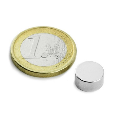 Magnet neodim disc &amp;Oslash;10&amp;amp;#215;5 mm, putere 2,6 kg, N42 foto