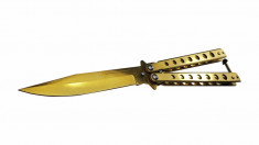 Cutit Balisong Briceag fluture auriu 22.5 cm foto