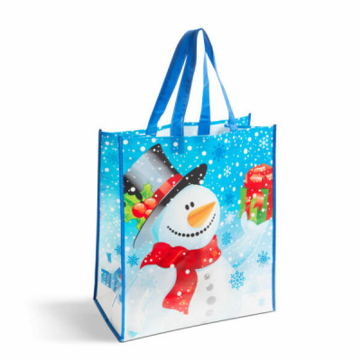 Pungă cadou - om de zăpadă - 35 x 39 x 17 cm - 12 bucăți / pachet foto