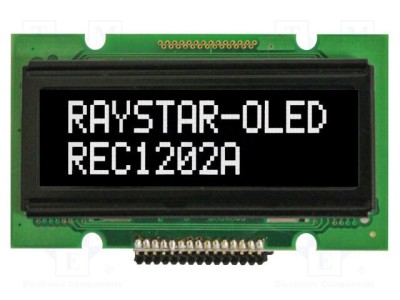 Afișaj OLED alfanumeric 12x2 RAYSTAR OPTRONICS 55,7x32x11mm alb PIN 15 foto