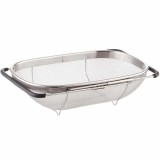Strecuratoare extensibila din inox Pufo pentru chiuveta, 29 x 18 cm, legume, negru
