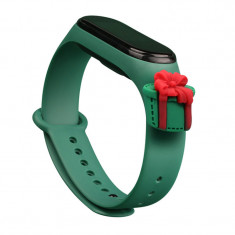 Strap Xmas Wristband for Xiaomi Mi Band 4 Mi Band 3 Christmas Silicone Strap Bracelet Dark Green (Gift) foto