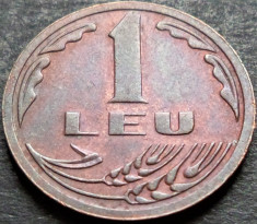 Moneda 1 LEU - ROMANIA, anul 1992 *cod 4225 = patina excelenta foto