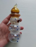 Glob de sticla groasa, om de zapada, 13cm lungime, decor Craciun, brad
