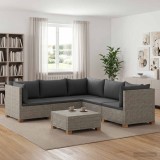 Cumpara ieftin 6 buc. Set de lounge din ratan cu perne GENDT Ratan Natural
