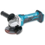 Polizor unghiular pe acumulator Makita DGA452Z, 18 V, 115 mm diametru disc, 11.000 RPM, aparatoare disc, maner lateral, cheie strangere, cutie transpo